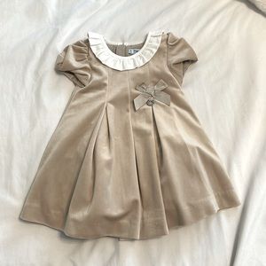 BRAND NEW!! NW/outT Mayoral beige fancy velvet dress 9M